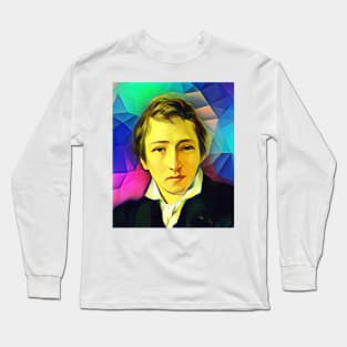 Heinrich Heine Colourful Portrait | Heinrich Heine Artwork 7 Long Sleeve T-Shirt